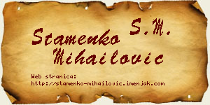 Stamenko Mihailović vizit kartica